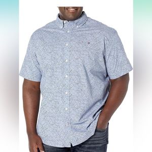 Tommy Hilfiger Men's Big Tall Short Sleeve Custom Fit Button Down Shirt -NWT 3XL